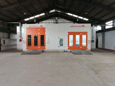 Combined automotive and bus paint booth for Australian customer